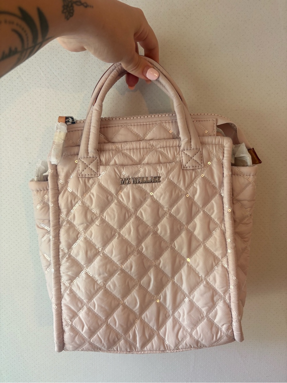 NWT MZ Wallace sequin rose bag